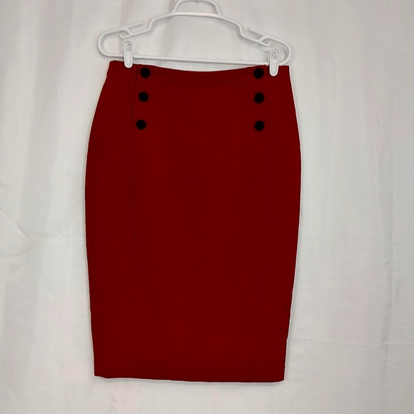 FRNCH  Side Button Pencil Skirt  - Picture 4 of 10